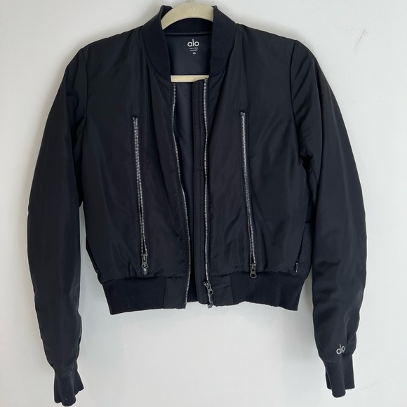 Alo Yoga Women's Off-Duty Bomber XS black - Picture 1 of 3